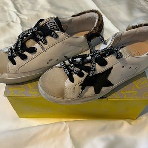 Golden Goose Super Star Classic Suede Toe Leopard Horsy Heel Size 33 NIB